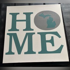 thirty-one Teal and Gray HOME State Canvas Wall Art